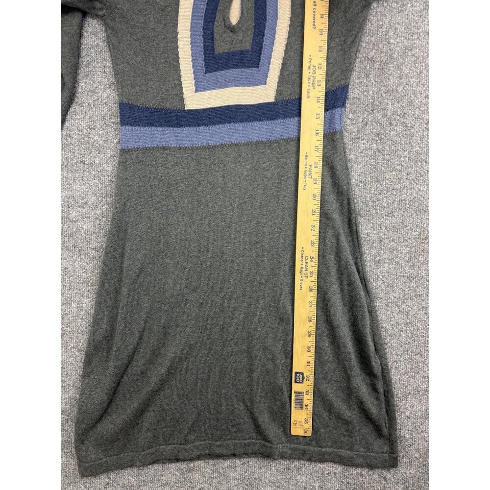 Prana Sweater Dress Womens Small Gray Colorblock Scoop Neck 3/4 Sleeve Knit - Picture 6 of 8